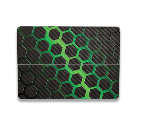 Image of MightySkins Carbon Fiber Skin Compatible with Microsoft Surface Laptop Studio 2 (2023) Full Wrap Kit - Green Hex | Protective, Durable Textured Carbon Fiber Finish | Easy to Apply | Made in The USA