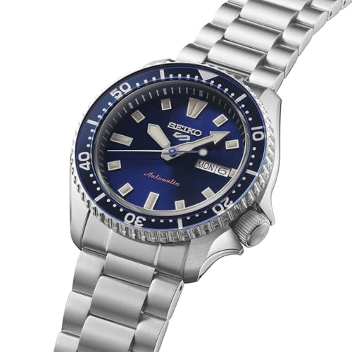 Image of Seiko SRPL83K1 5 Sport SKX Stainless Steel Automatic Watch for Men, 42.5 mm Case Size, Blue /Silver