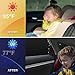 ZATOOTO Car Window Shades for Honda Civic 2017-2024, Side Window Sun Shade with Double Layer Reversible, Black for Blackout Privacy Silver for UV Blocking for Camping Sleeping Travel