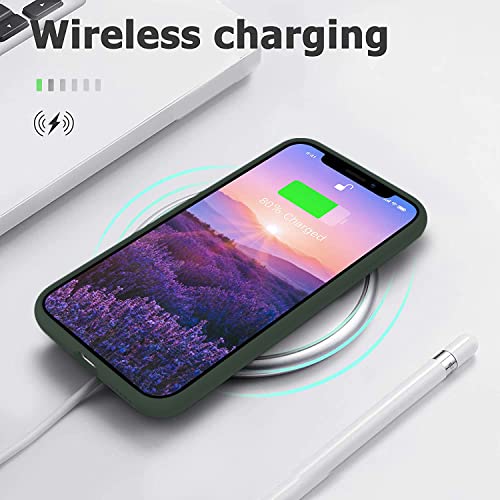 Image of VONZEE Microfiber Candy Case Compatible for iPhone Xr 6.1 inch, Shockproof Slim Back Cover Liquid Silicone Case - Pine Green
