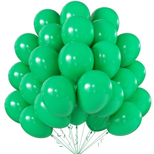Image of KALOR 12 Inch Light Green Balloons, 50 Pcs Latex Helium Balloons for Kid's Birthday Party, Baby Shower, Wedding, Graduate Party Decorations