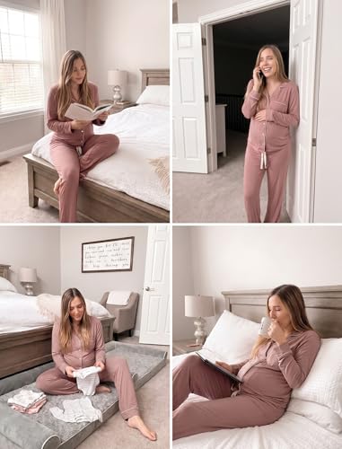 Image of Pjmlifecoco Pajamas Set Long Sleeve Womens Button Down Sleepwear Two Piece Nightwear Soft Pj Lounge Sets S-XXL