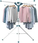 JAUREE Séchoir à vêtements sur trépied pliable pour intérieur, séchoir portable et réglable en hauteur, économiseur d'espace avec 20 pinces