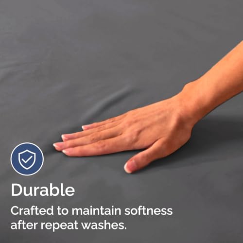 Bulk Case Pack of 20 Flat Sheets - (20) Full Size Hotel Quality Top Flat Bed Sheets Only - Wholesale Bulk Bedding for Hotels, Spas & Airbnbs - Breathable, Cooling & Wrinkle Free - (Full, Dark Grey) by CGK Unlimited - Image 5