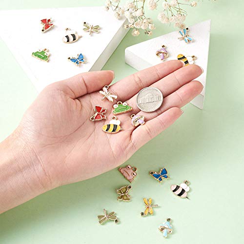 62pcs-Colorful-Enamel-Pendant-Charms-Alloy-Frog-Mushroom-HoneyBee-Dragonfly-Butterfly-Dangle-Charm-Loose-Spacer-Beads-for-DIY-Bracelet-Necklace-Jewelry-Crafts-Making-Hole-18-2mm