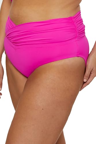 Women's Marble Canyon Plus Size Shirred V-Front Hipster Bikini Bottom, Cheeky Coverage, Swimwear Separates2