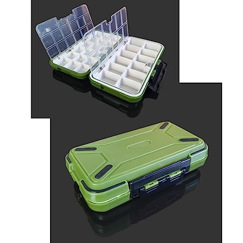 Fishing Tackle Box,RoadLoo Fishing-Lure-Boxes-Bait Multifunctional Fishing Accessories Storage Box 30 Compartment Waterproof Portable Fishing Tackle Box Waterproof with 20 Soft Plastic Lures (green) - Image 4
