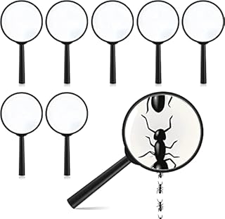 8Pcs Magnifying Glass Kids Plastic Handheld Mini Magnifying Glass for Children Explorer Toys Kids Magnifying Glass Black Magnifying Glass Toy Plastic Handheld for Reading Explorer