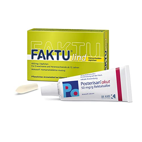 Posterisan akut 50 mg/g Rektalsalbe (25g) & FAKTU lind Zäpfchen (10 Stück)