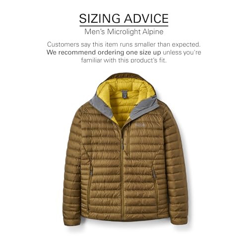 Image of Rab Men's Microlight Alpine 700-Fill Down Hooded Puffer Jacket for Hiking & Skiing
