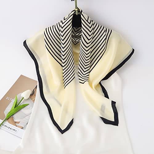 STARWHISPER 100% Pure Mulberry Silk Square Scarf 35''x35 Head Wraps Scarfs for Women Night Sleeping with Gift Packed3