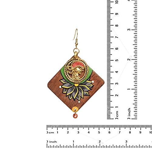 Image of Handcrafted Tribal Wooden Earrings Collection for Women - Butterfly, Princess & Modern Geometric Statement Designs