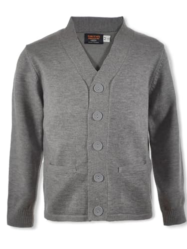 Smith's American Boys' V-Neck Cardigan - Gray, 6-7