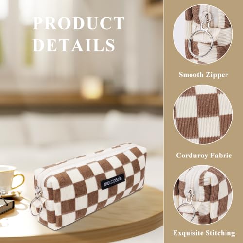 OFFCUP Pencil Case, Corduroy Pencil Pouch, Cute Stylish Simple Pen Bag with Practical Zip - Image 3