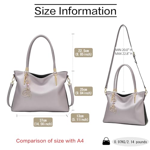 Image of FOXLOVER Soft Genuine Leather Medium Purses for Women Tote Bag Handbags with Top-handles Shoulder Satchel Purse