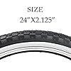 Hycline 2 Pack Bike Tire,24x2.125 Inch Folding Replacement Tire for Beach Cruiser Bicycle-White Pair (2 Tires) #5