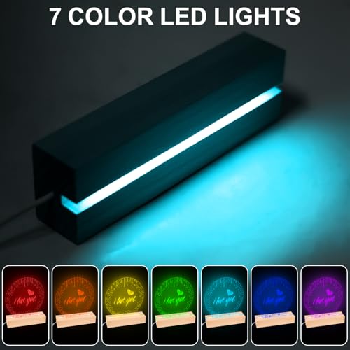4 Stück Led Sockel Holzsockel: Led Lichtsockel, Rechteckige LED Holzaufsteller, Warme Farbe USB Led Display Basis Für DIY Acrylplatte, Decorative Ornament, Harz Kunst, Kristallglasplatte