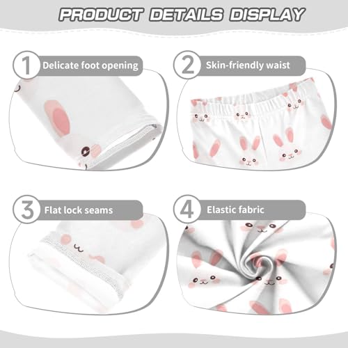 Vdsrup Girls Leggings Bunnies Cute Pink Kids Ankle Length Leggings Pants Athletic Yoga Pants Toddler Tights Trousers 4T3