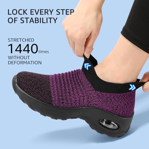 Image of HKR Women's Walking Shoes with Arch Support Lightweight Slip On Sneakers for Plantar Fasciitis