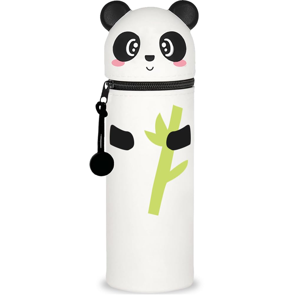 GDFJBG Kawaii - Astuccio 2 in 1 in Morbido Silicone, Astuccio Scuola a Forma di Koala, Portapenne da Tavolo, con Cerniera, in Silicone, Astuccio Penne Pastelli Pennarelli (Panda 1)