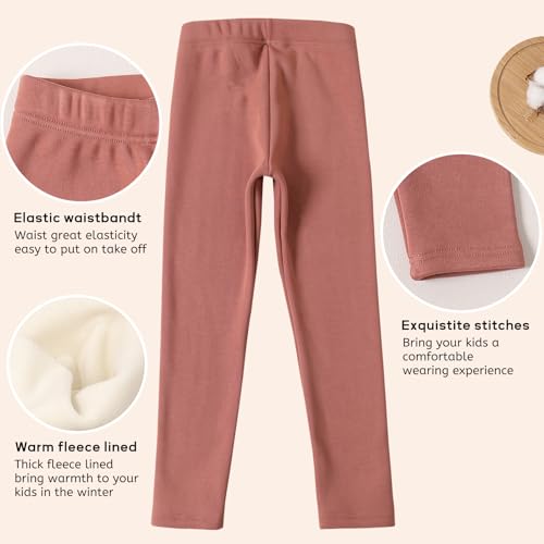 6 pack Girls Fleece Lined Leggings kids Winter Thick Warm Pants Girls Soft Stretchy Pants4