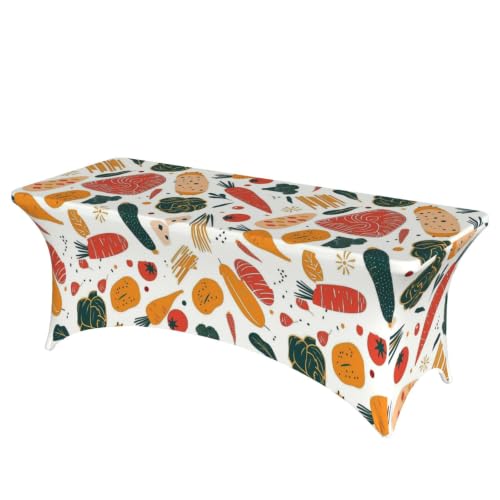 Nappe rectangulaire extensible 1.8m lavable carotte pour table de salle à manger