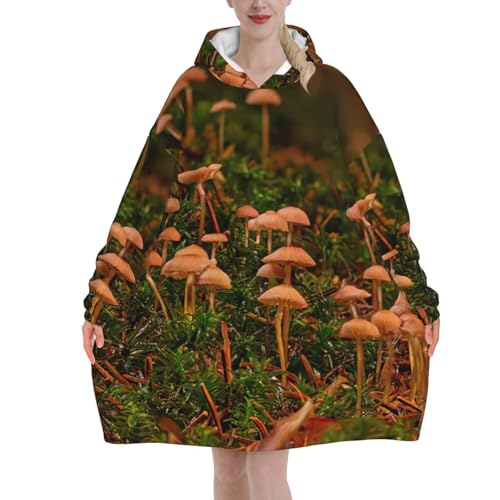 Couverture à capuche imprimé champignons idée cadeau originale et confortable
