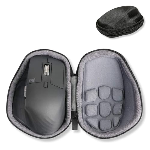 Image of Crysendo Mouse Case for Logitech MX Master /Master 2S / Master 3, 3S Wireless Mouse | Portable Mouse Cover with Zipper | Hard Shell Travel Storage Pouch (Mouse Not Included) (Black)