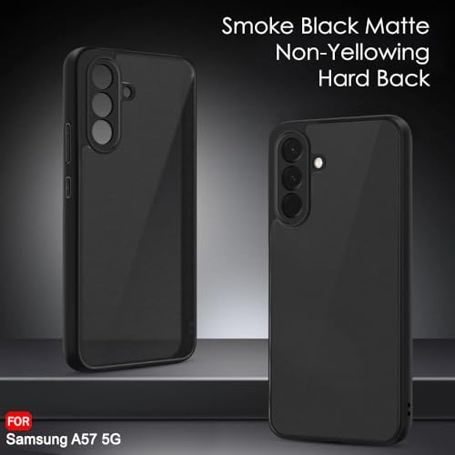 Image of TheGiftKart Back Cover for Samsung Galaxy A57 5G Case | Hard Translucent Smoke Matte Back | Hybrid Shockproof 360 Degree Protection Galaxy A57 Back Cover (PC & TPU, Black Sides)