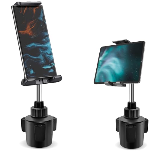 leQuiven Car Cup Holder Phone Mount Tablet Holder, Car Cradle Stand for Samsung Galaxy S25 Ultra/S25+/S25/S24 Ultra/S24/S23/S22/S21/iPhone 16 15 14 13 12 11 Series/iPad Mini, Mobile Devices Under 8.3
