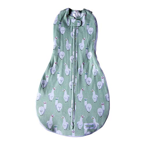 Image of Woombie Grow with Me Baby Swaddle, Convertible Swaddle Fits 0-9 Months, Expands to Wearable Blanket for up to 18 Months, Llama