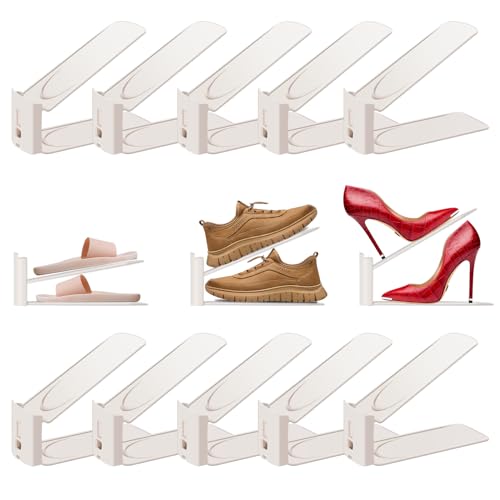 Catálogo para Comprar On-line Organizador de Zapatos Walmart los preferidos por los clientes. 49 IMOOD Organizador de Ranuras para Zapatos 10 Piezas, Zapatera Organizador Doble de Plástico, Apiladores de Zapatos Ajustables Ahorro de Espacio para Zapato, Tacón Alto, Tenis y...