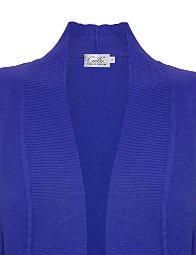 Image of Cielo Women's Solid Basic Open Front Pockets Knit Sweater Cardigan