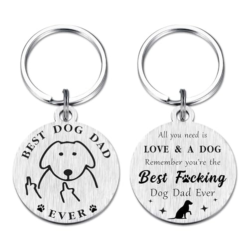 Image of Viayen Father's Day Keychain for Dog Dad - Gifts from Dogs to Dad Father Birthday Valentines Easter Stuff