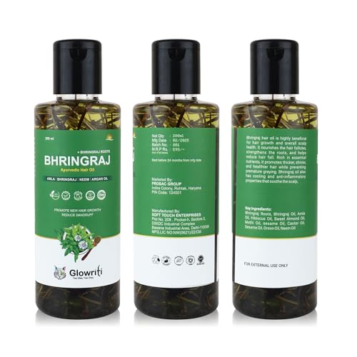 Image of Ayrvedic Natural Maha Bhringraj Hair Oil (200ml) - For Controlling Hair Fall | Reduce Dandruf | Nourishing Oil For Healthy Hair Growth | Paraben & Silicone-Free Suitable For All Hair Types