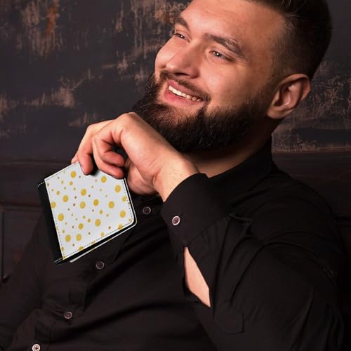 Gold Polka Dots Bifold Wallet PU Leather Card Cash Holder Cute Purse for Men Women4