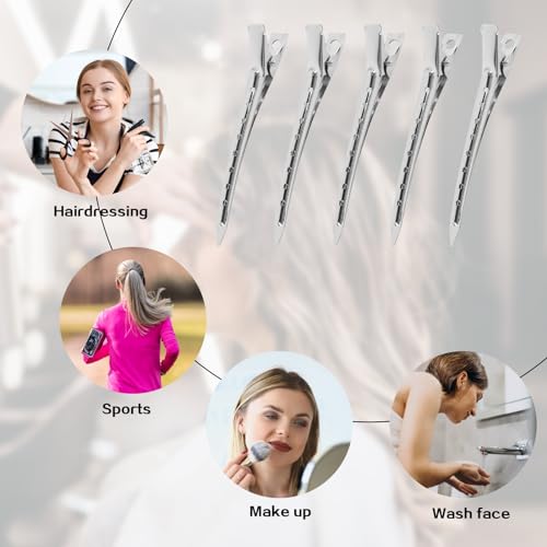 36 Stück Silberne Haarspangen Damen, 9cm Metall Haarklammern