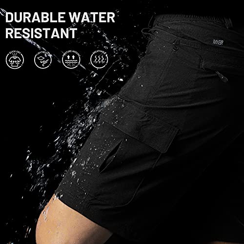 MIER Women's Hiking Shorts with 7 Zipper Pockets Quick Dry Lightweight