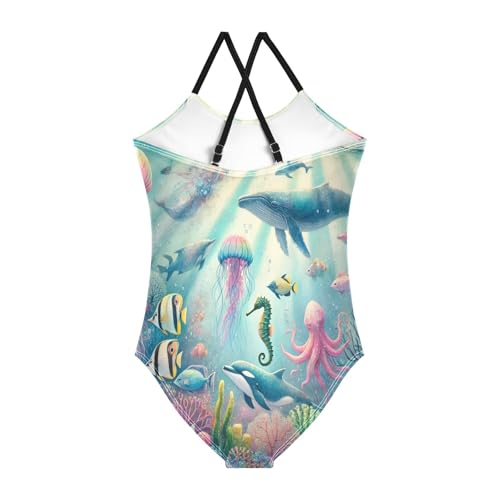 Whale Dolphin Bathing Suits for Girls Kids Swimsuits Summer Beach Swimwear One Piece Swimsuits2