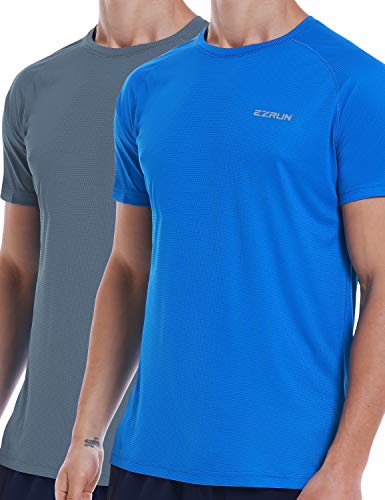 Men's Dry Fit Moisture Wicking Athletic T-Shirt Short Sleeve Workout Running Shirts for Men (Greyblue,XXXL)