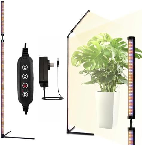 Standing Grow Light for Indoor Plants, 65'' Adjustable Tall Grow Light with Stand, 3 Light Modes & 10 Dimmable Levels, Floor Grow Light with Timer for Large Indoor Plants, Herbs, Corners