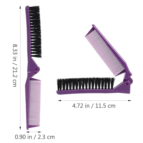 Peine plegable portátil doble para viaje tamaño bolsillo miniatura 3