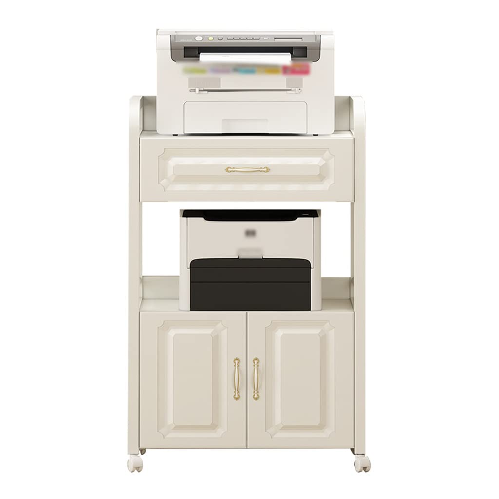 Support D'imprimante PLANCHE PLANCHE PLANCHE PLANCHE MULTI-COUCHE Imprimante de bureau Stockage de bureau sur le support d'imprimante murale Base de roue amovible Support D'imprimante Avec Rangement (
