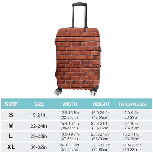 Red Brick Wall Luggage Cover, Washable Elastic Suitcase Cover Protector Fit 18-32 Inch Luggage2