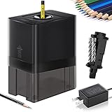 Actrinic - Afilador eléctrico de lápices resistente, sacapuntas automático con parada automática, afilado rápido, más fuerte, diseño de seguridad para el hogar, la oficina, artistas, estudiantes.