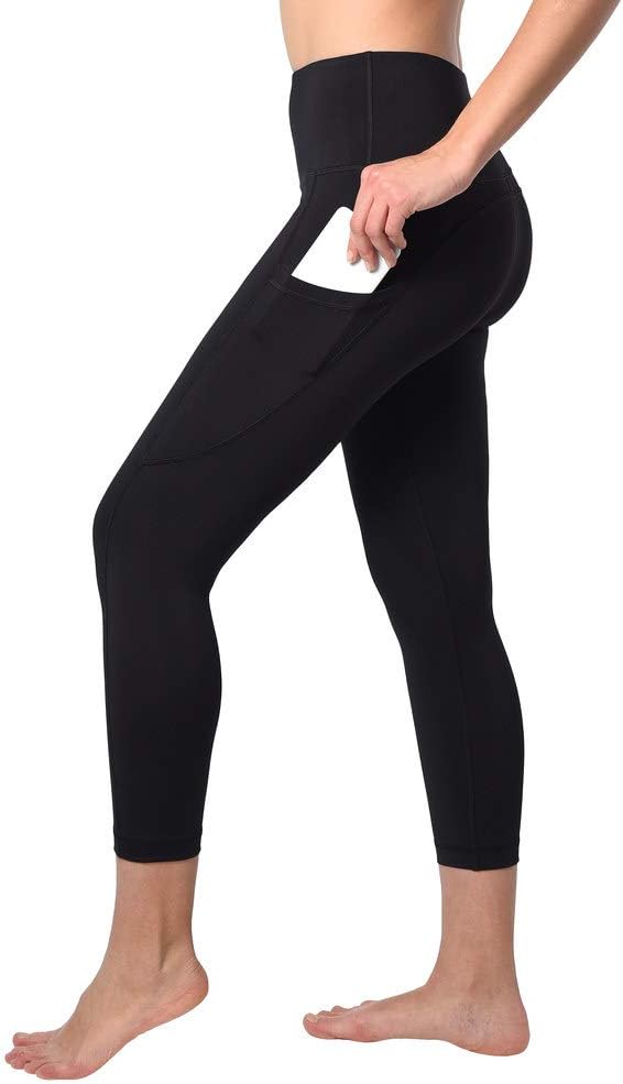 90 Degree By ReflexWomens High Waisted Capri Legging Side Pocket Squat Proof Gym Workout Yoga Pant