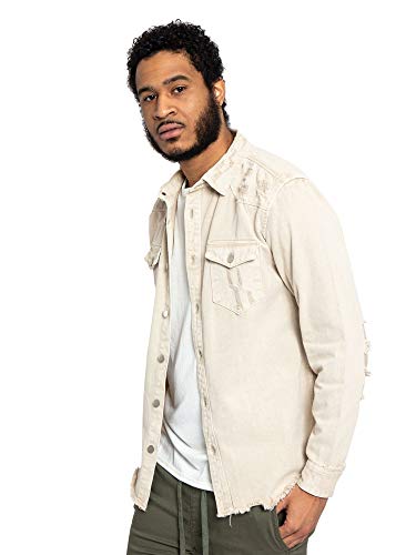 Image of VICTORIOUS Men's Distressed Denim Jacket