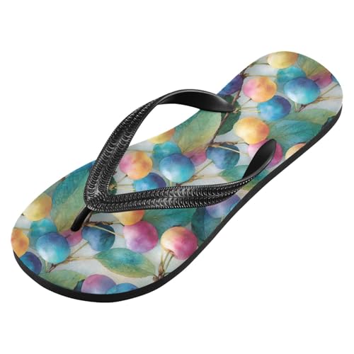Flip Flop Sandals Colorful Fruit Print for Women Men Beach Outdoor XS2
