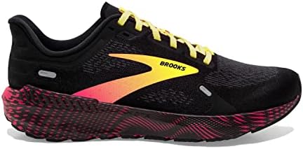 Brooks Men’s Launch GTS 9 Supportive Running Shoe - Black/Pink/Yellow - 9.5 Medium | Image 1