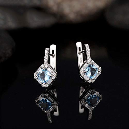 Boucles d'oreilles en Argent Anti-Ternes Cristal Bleu